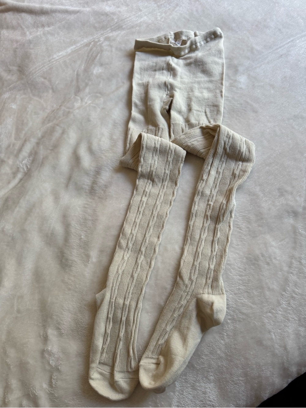 Cream Cable Knit Tights